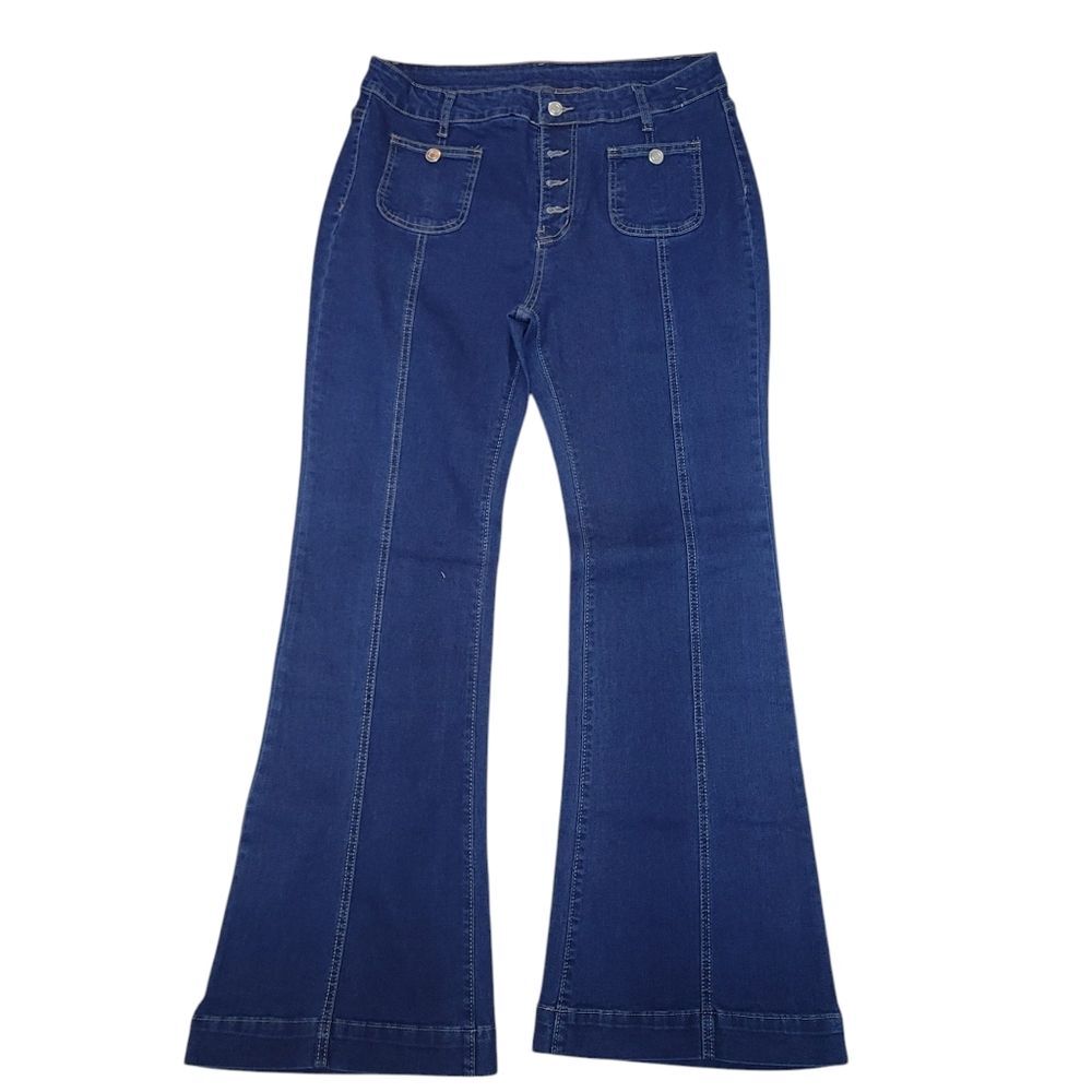 Women's Blue Flared Leg Jeans - NWOT - Picture 5 of 8